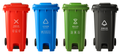 Two-wheeled Foot-operated Plastic Trash Can