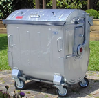1100L Galvanized Metal Trash Can