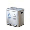 HY-26042403 2-compartment Stainless Steel Recycling Bin
