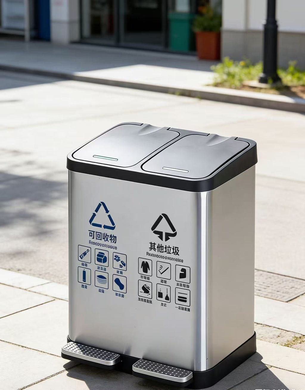 HY-26042304 Stainless steel trash can