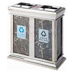 HY-26042411 Black and white patterned categorical trash bins.