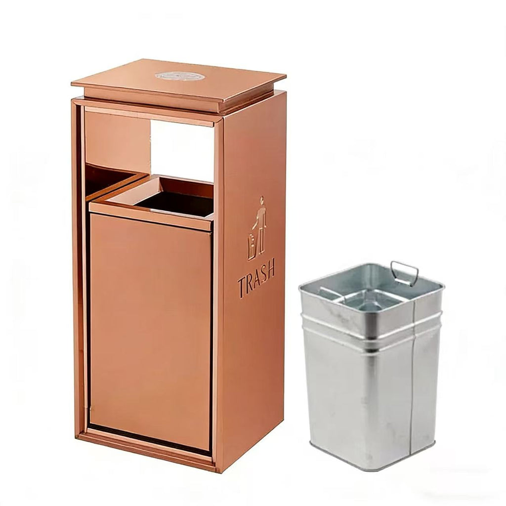 HY-26042401 Luxury Stainless Steel Standing Waste Bin
