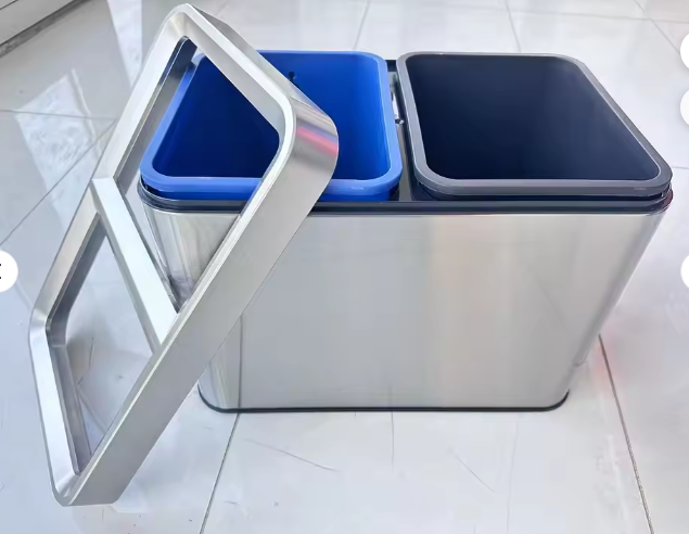HY-26042716 Stainless steel trash bin.
