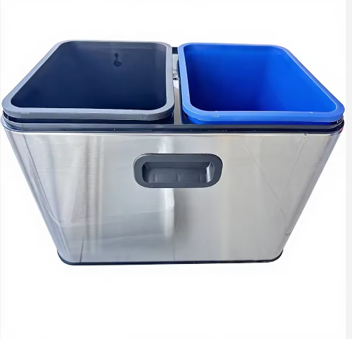 HY-26042716 Stainless steel trash bin.