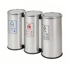 HY-26042717 Three-section stainless steel lid trash can.