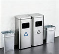 HY-26042719 Stainless steel trash cans with two compartments.