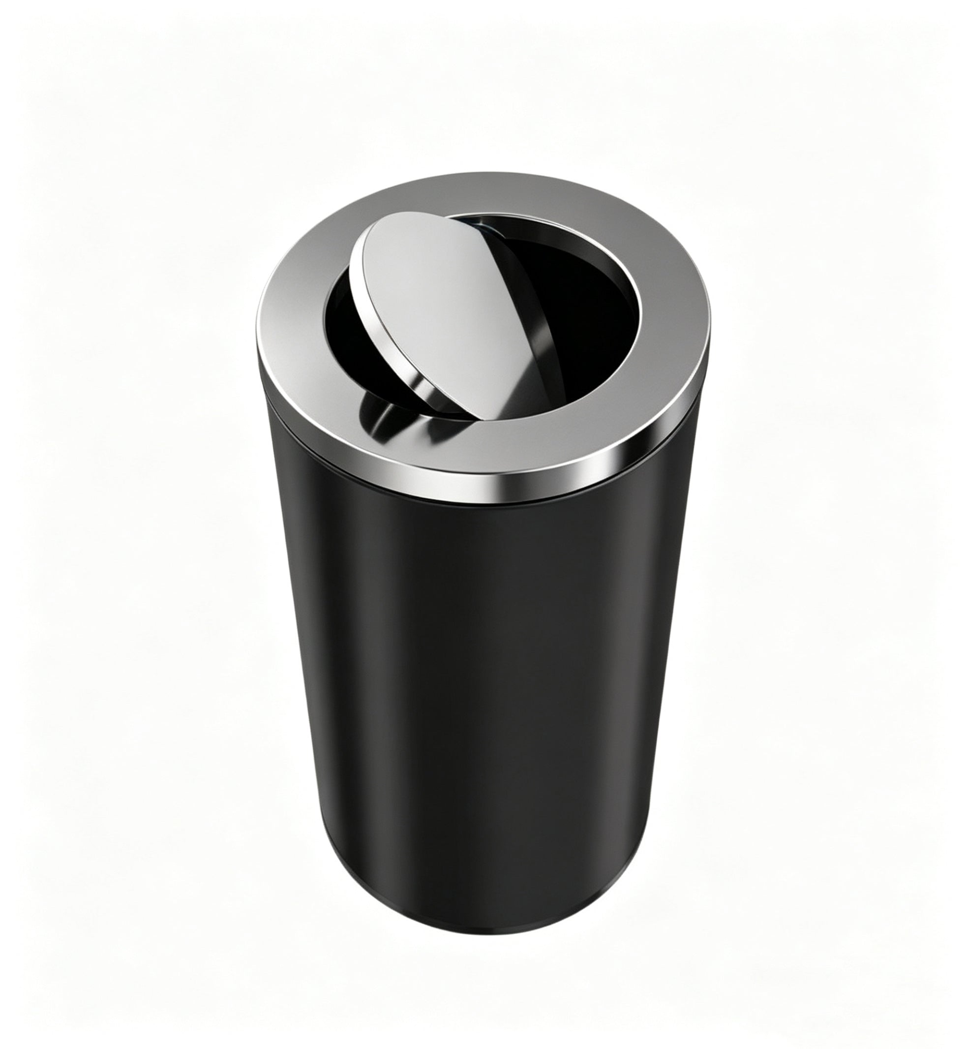 HY-26042723 Stainless steel circular lid trash can.