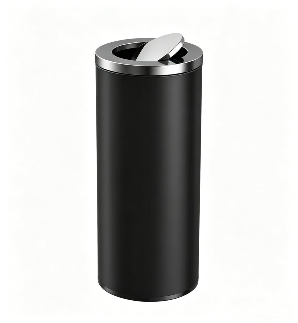 HY-26042723 Stainless steel circular lid trash can.