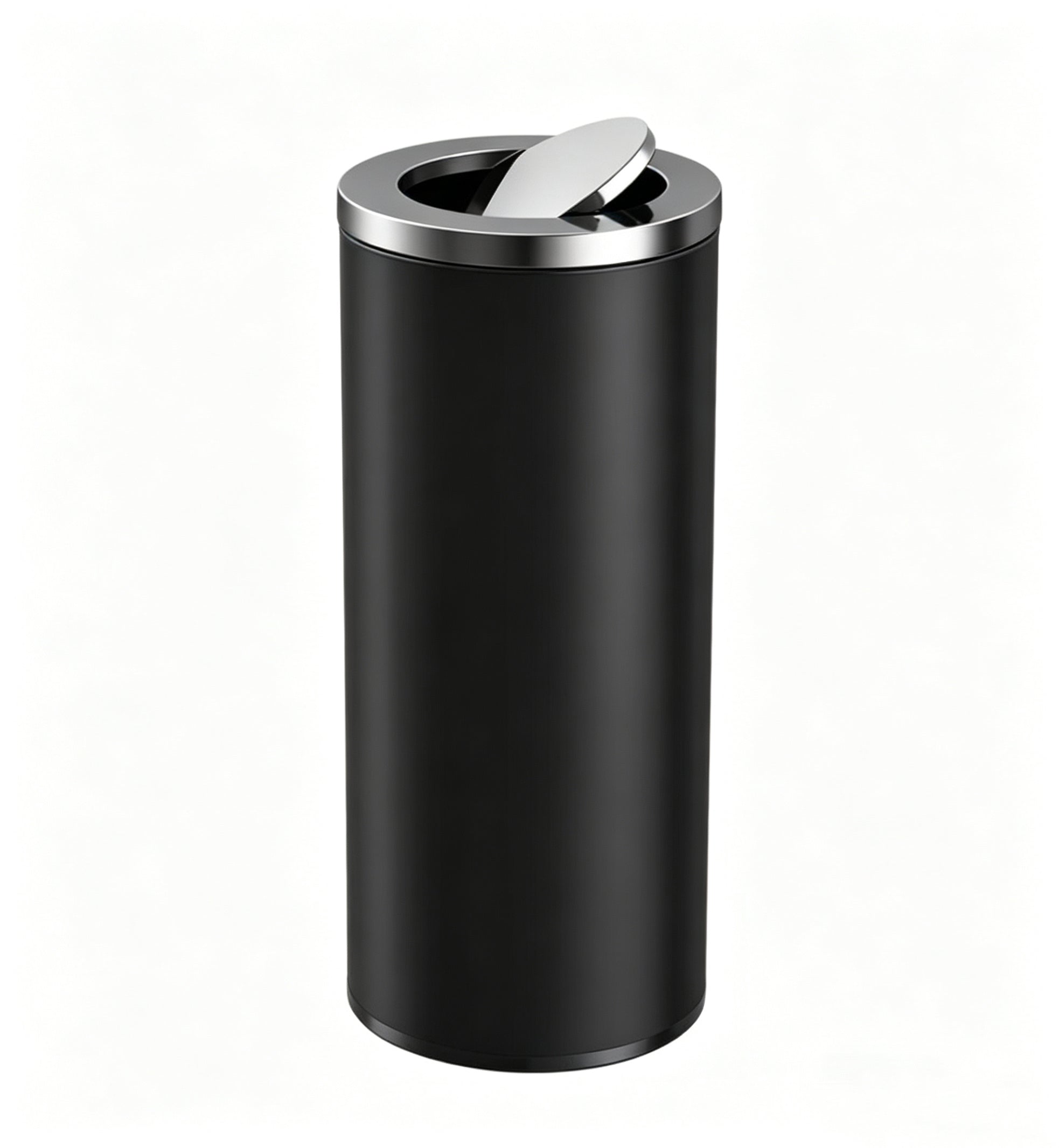 HY-26042723 Stainless steel circular lid trash can.