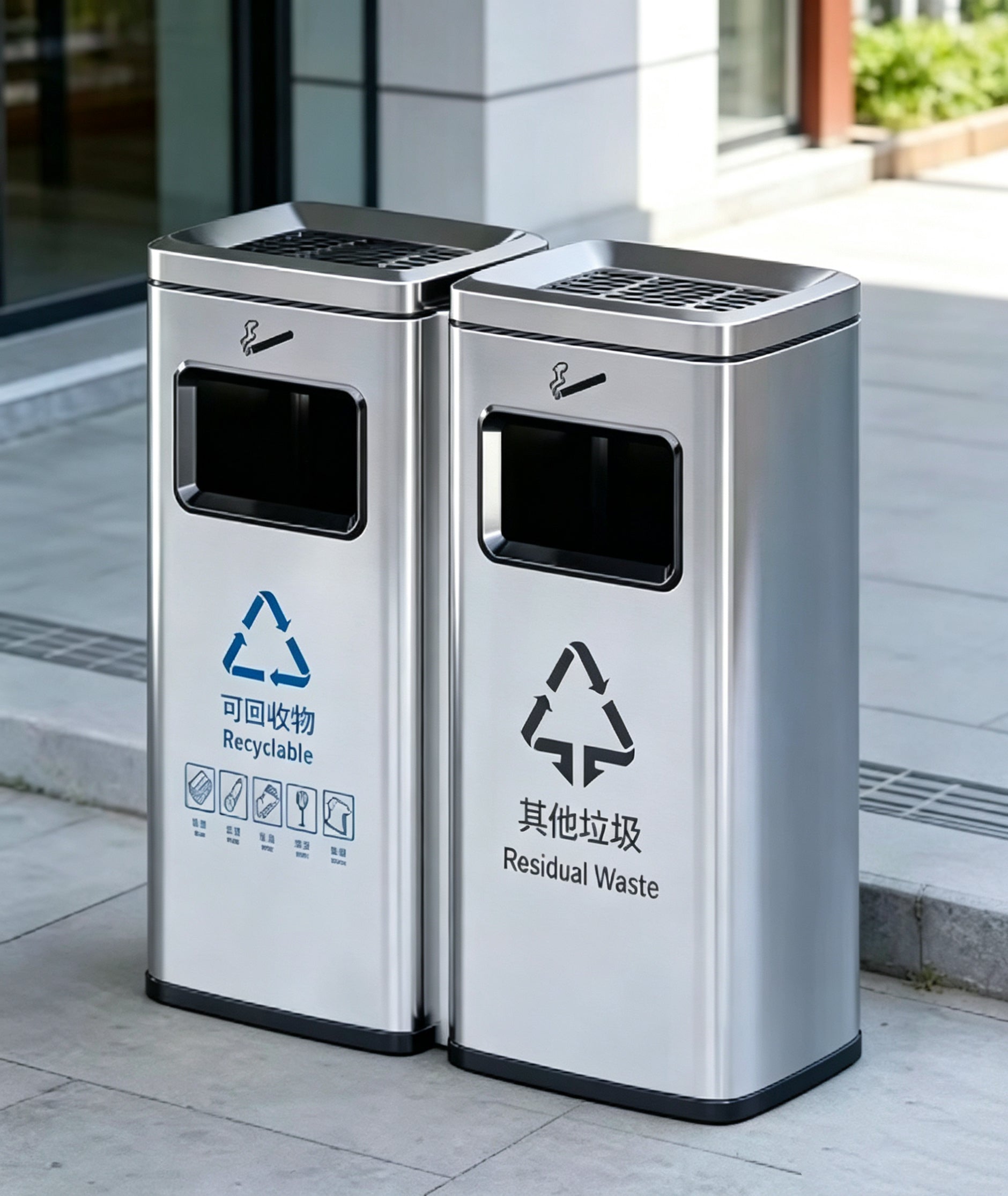 HY-26042724 Stainless steel trash bin