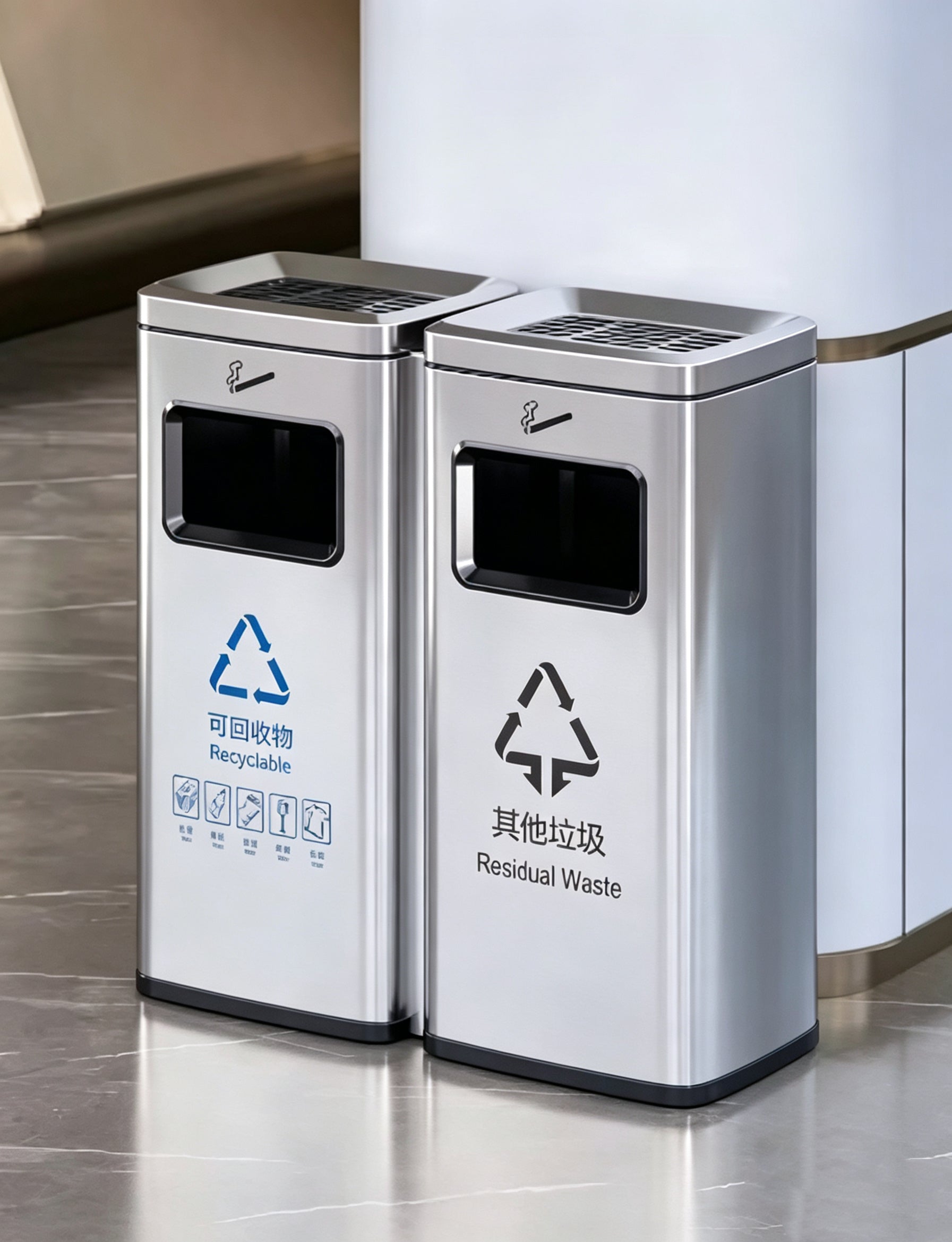 HY-26042724 Stainless steel trash bin