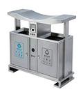 HY-26042426  Stainless Steel Outdoor Three-Compartment Garbage Bin