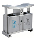 HY-26042426  Stainless Steel Outdoor Three-Compartment Garbage Bin