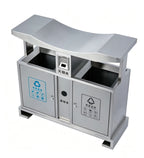 HY-26042426  Stainless Steel Outdoor Three-Compartment Garbage Bin