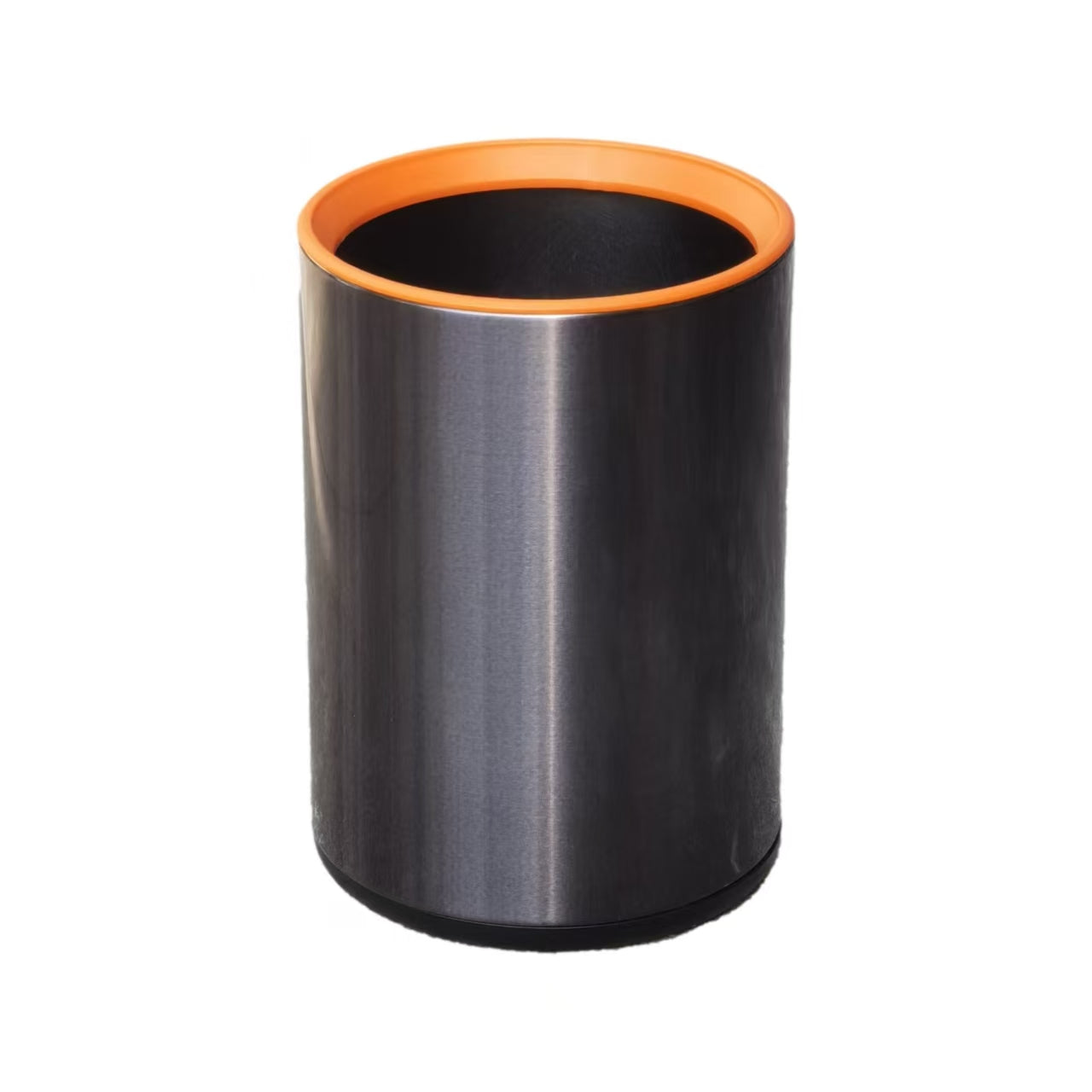 HY-0429004 Direct-dump Stainless Steel Trash Can(With orange ring)