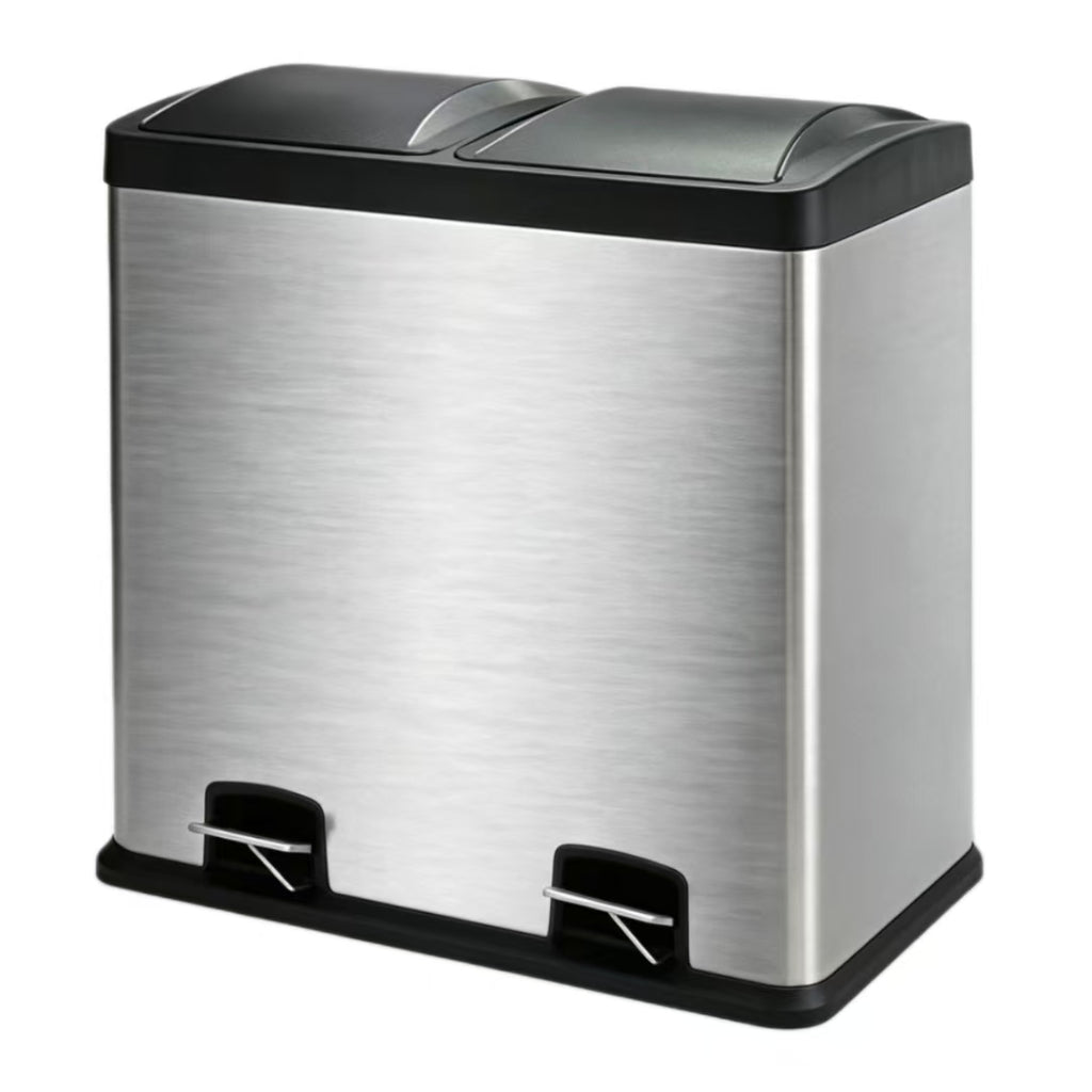 HY-0423011 Dual Compartment Pedal Stainless Steel Trash Can