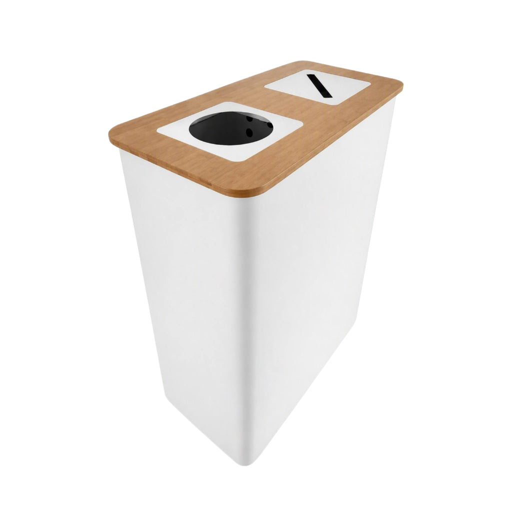 HY 0729001-Flexible, modular two-compartment stainless steel waste bin