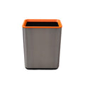 HY-0429011 Square Stainless Steel Trash Can(With orange ring)