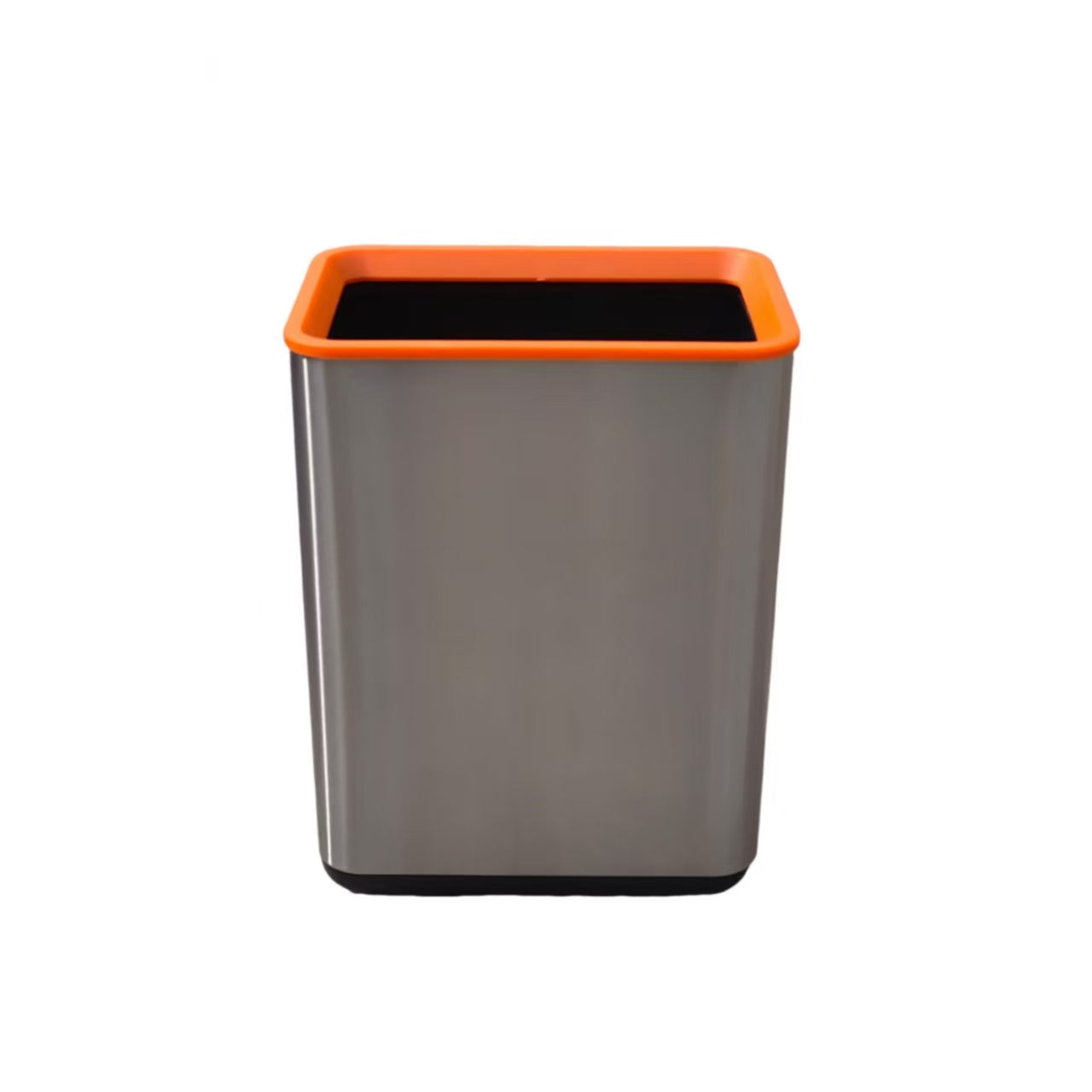 HY-0429011 Square Stainless Steel Trash Can(With orange ring)