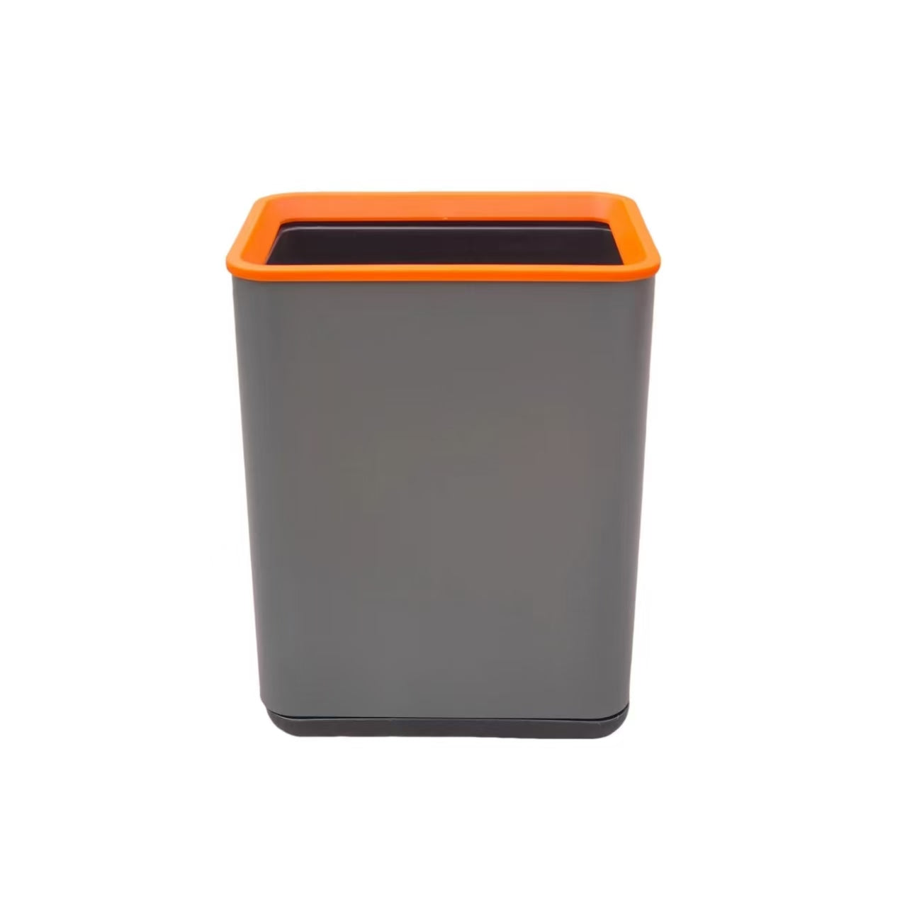 HY-0429011 Square Stainless Steel Trash Can(With orange ring)