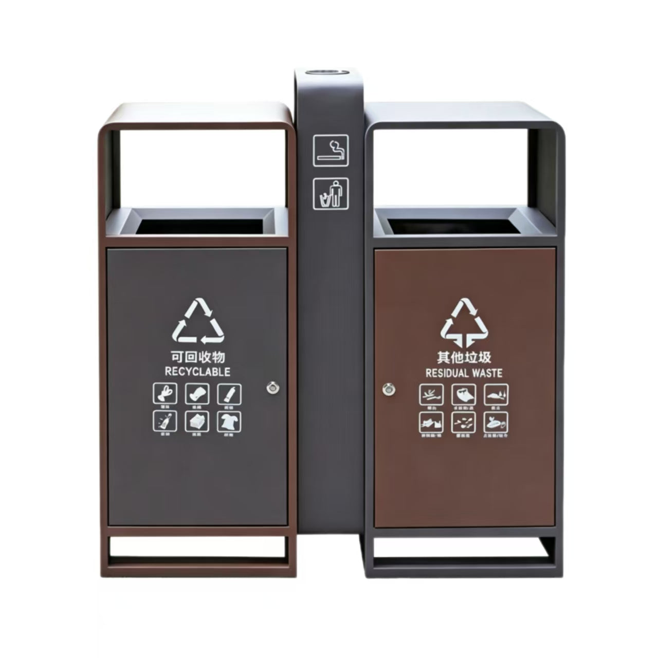 HY-0424011 Outdoor Stainless Steel Trash Can