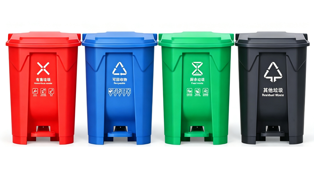 50L/60L Plastic Pedal Trash Can