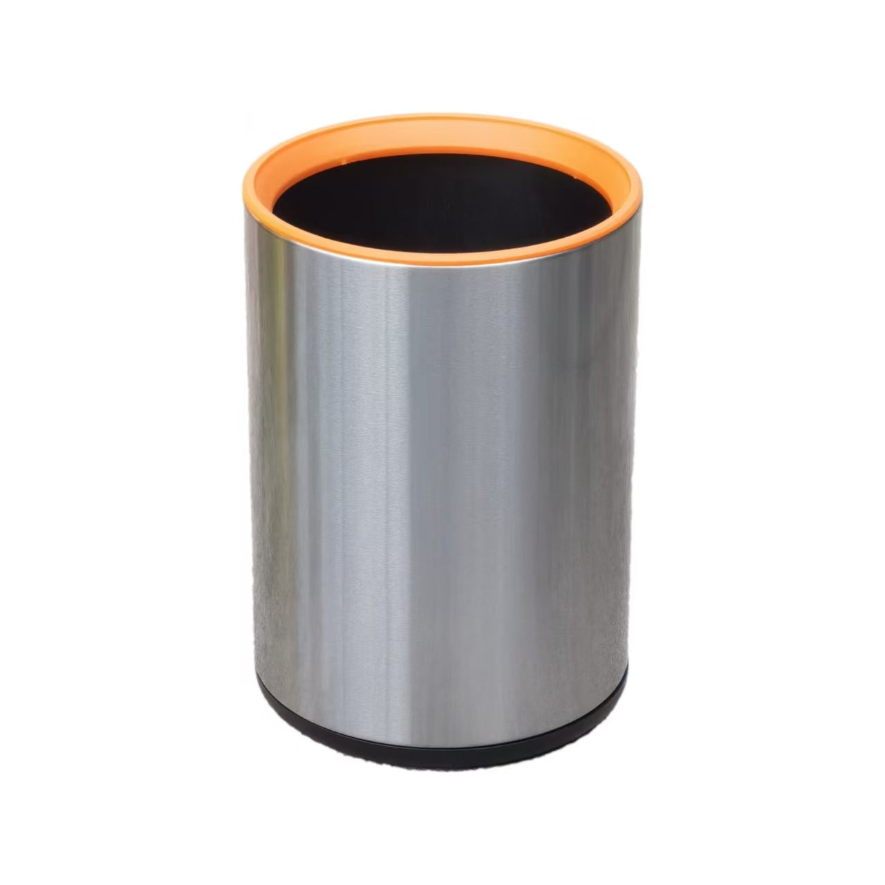 HY-0429004 Direct-dump Stainless Steel Trash Can(With orange ring)