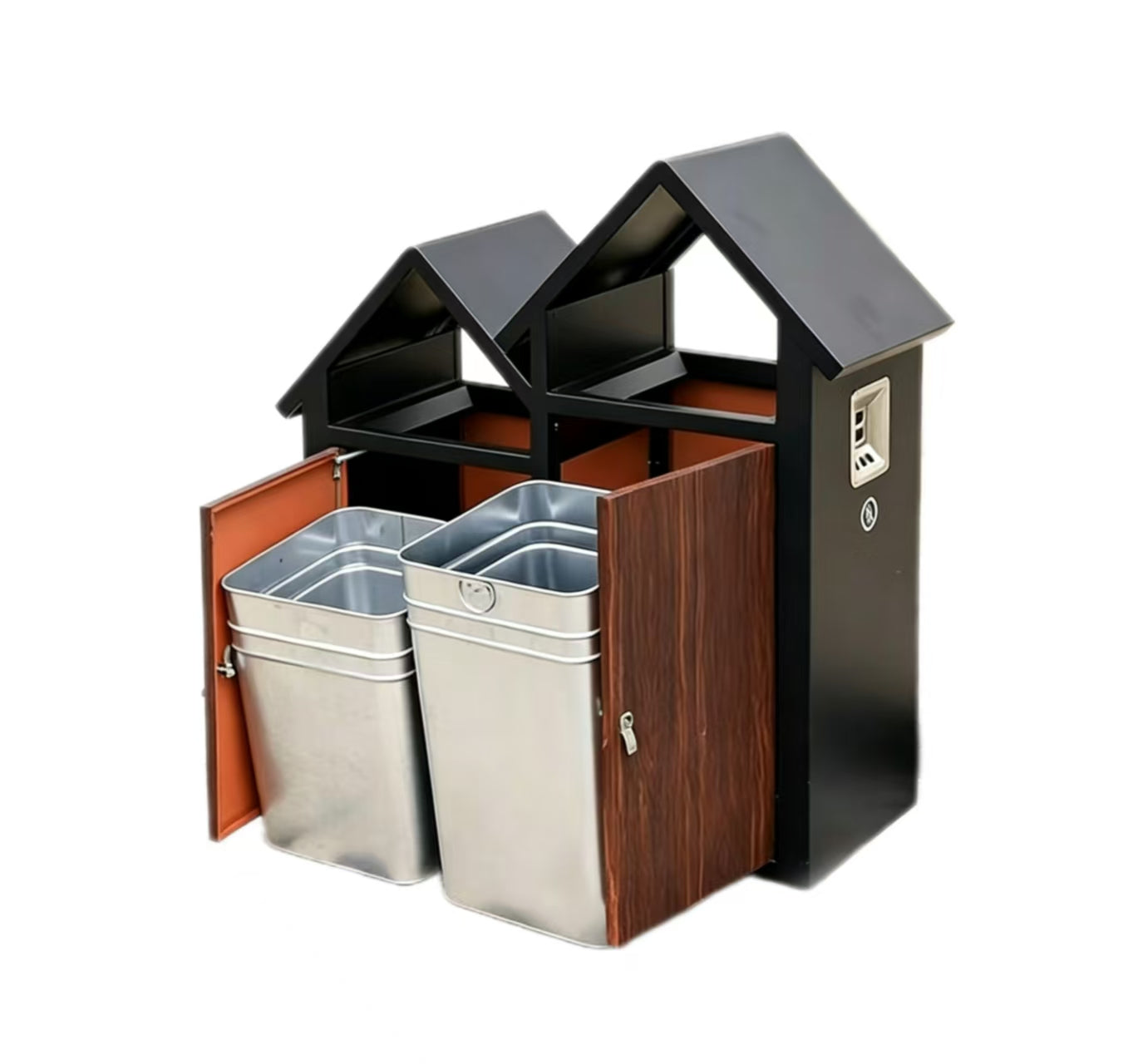 HY-0424012 Outdoor Stainless Steel Trash Can