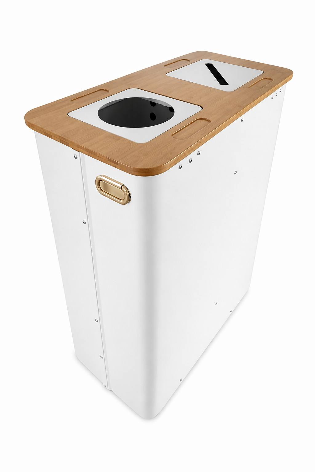 HY 0729001-Flexible, modular two-compartment stainless steel waste bin