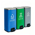HY-26042417 Stainless steel three-tier pedal bin.