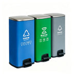 HY-26042417 Stainless steel three-tier pedal bin.