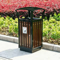HY-0424018 Outdoor Stainless Steel Trash Can