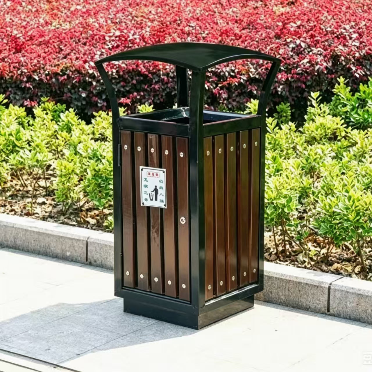 HY-0424018 Outdoor Stainless Steel Trash Can