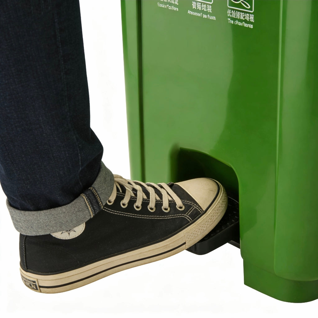 Two-wheeled Foot-operated Plastic Trash Can