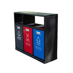 HY-0424022 Outdoor Stainless Steel Three-Compartment Trash Can