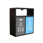 HY-0424023 Outdoor Stainless Steel Dual-Compartment Trash Can