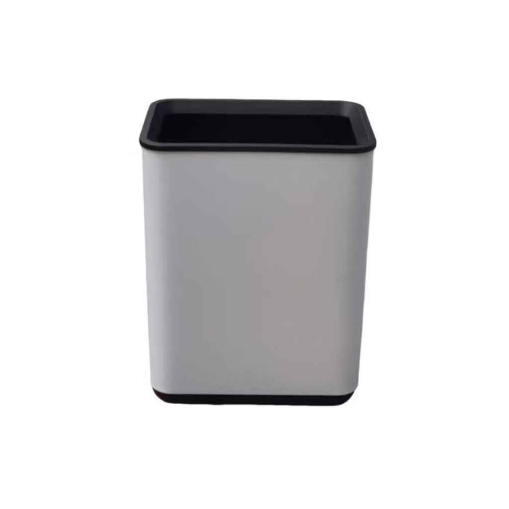 HY-0429010 Square Stainless Steel Trash Can(With black ring)
