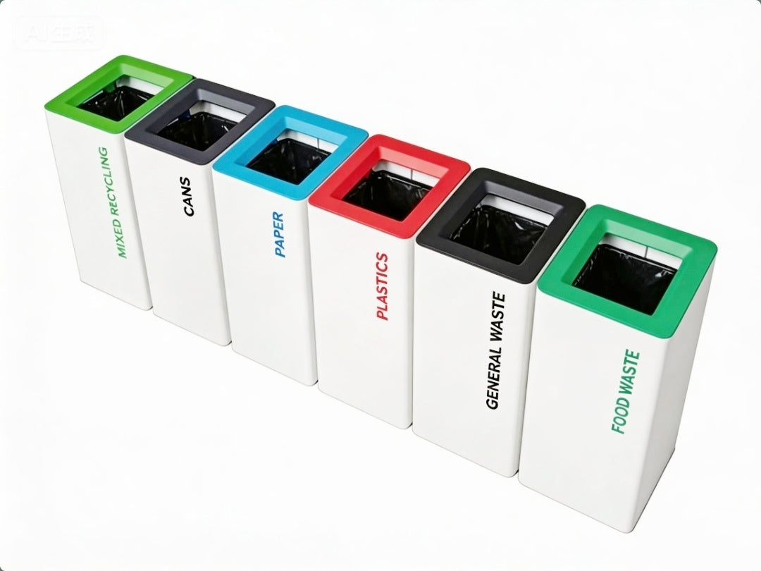 White Recycling Bin
