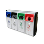 HY-0424025 Outdoor Stainless Steel Four-Compartment Trash Can