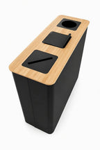 EcoBamboo Premium Three-compartment Recycling Bin