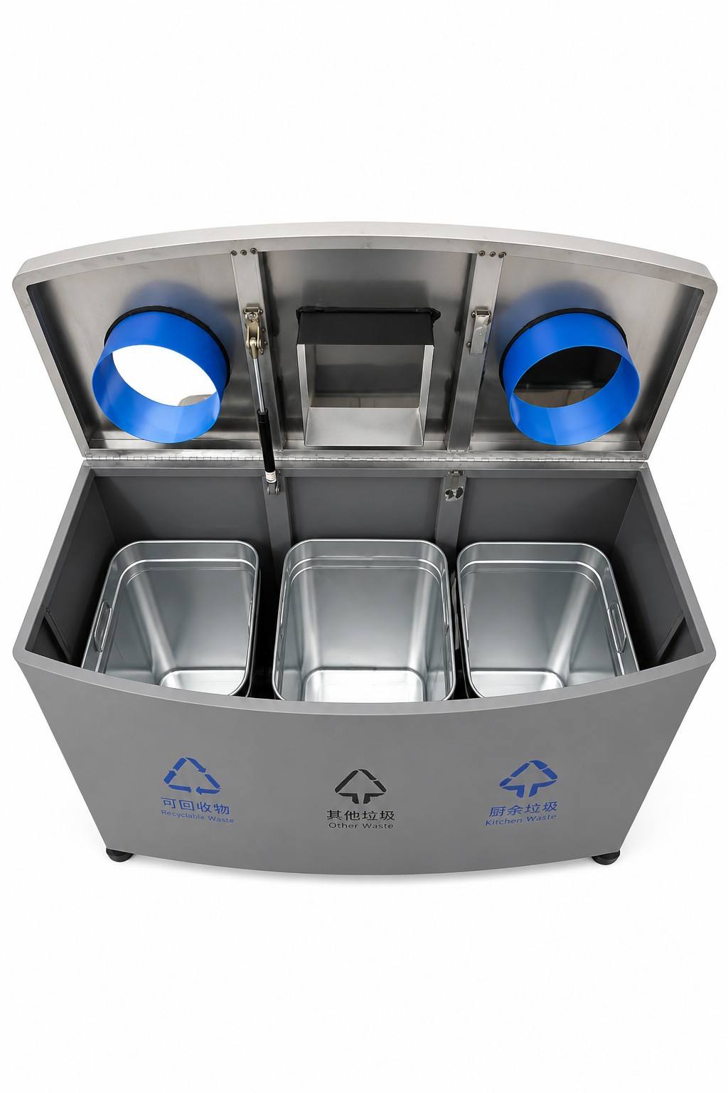 HY0260820-three‑compartment waste‑sorting bin