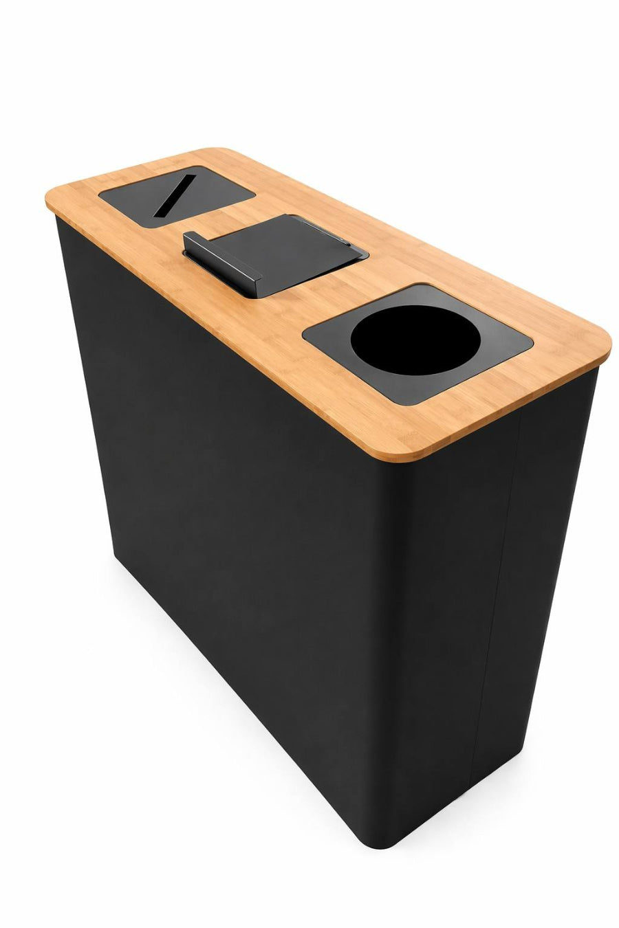 EcoBamboo Premium Three-compartment Recycling Bin