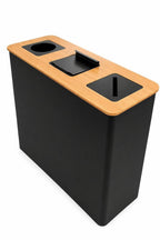 EcoBamboo Premium Three-compartment Recycling Bin