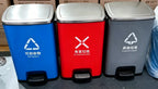 HY-0428007 Three-compartment stainless steel trash can
