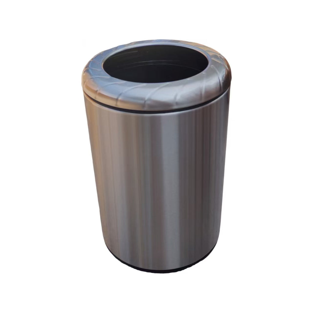 HY-0429009 Direct-dump Stainless Steel Trash Can(With embossed steel ring)