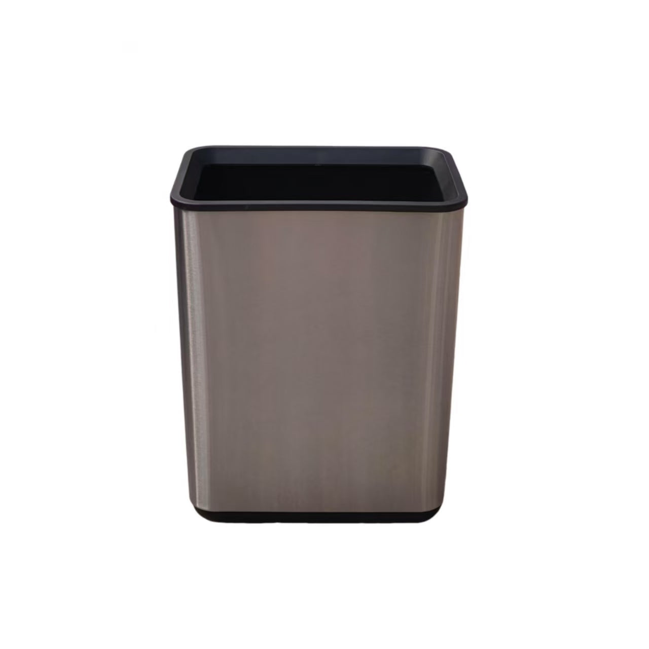 HY-0429010 Square Stainless Steel Trash Can(With black ring)