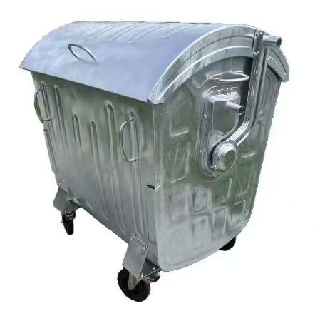 1100L Galvanized Metal Trash Can